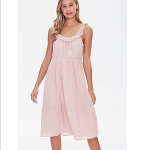 Ruffle trim tiered dress
